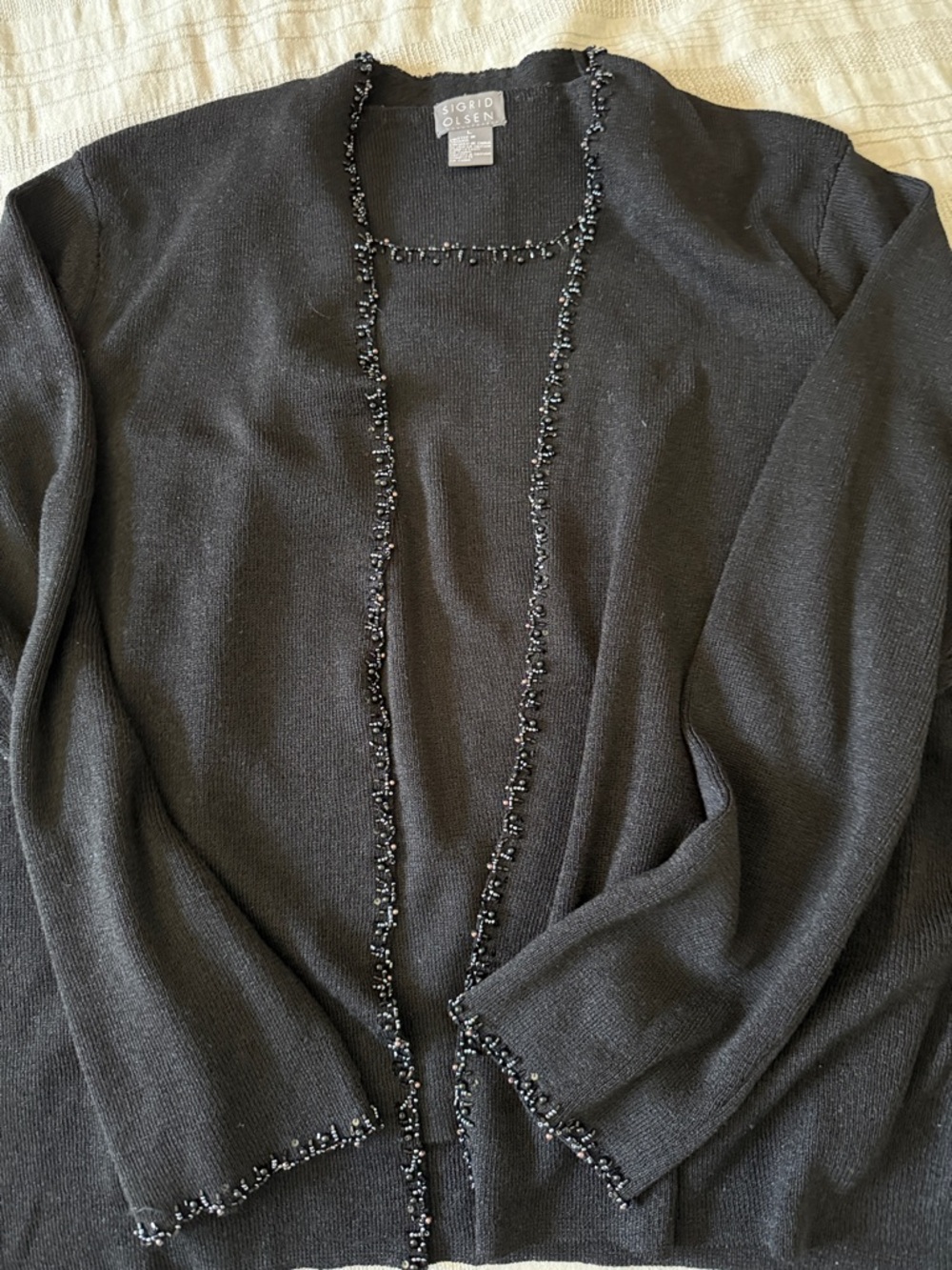 Sigrid Olsen Black Beaded Knit Set